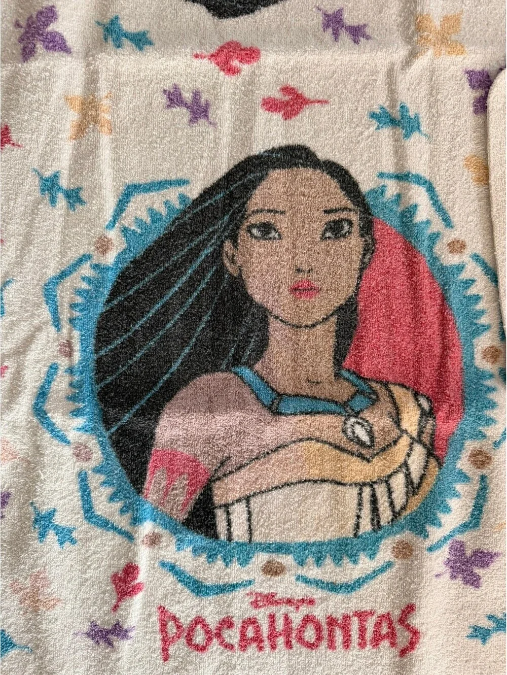 Vintage Disney Pocahontas Towel & Washcloth Set 90s Bath Set